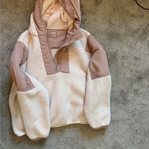 FP Movement by Free People Cream and Tan Hooded Jacket
